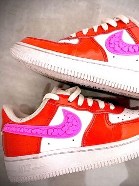 Nike Air Force 1 with hearts